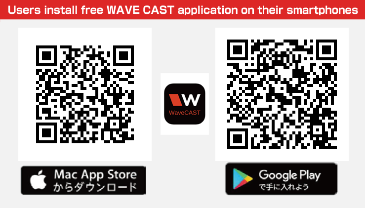 Users install free WAVE CAST application on their smartphones
